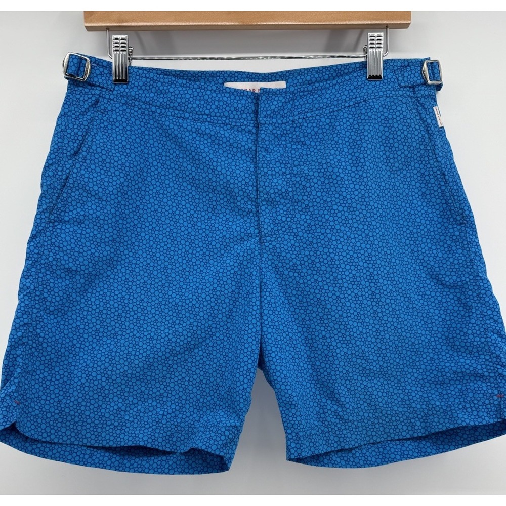 Orlebar Brown Swim Shorts Trunks Mens Size 30 Blue Bulldog Lined Buckle Portugal